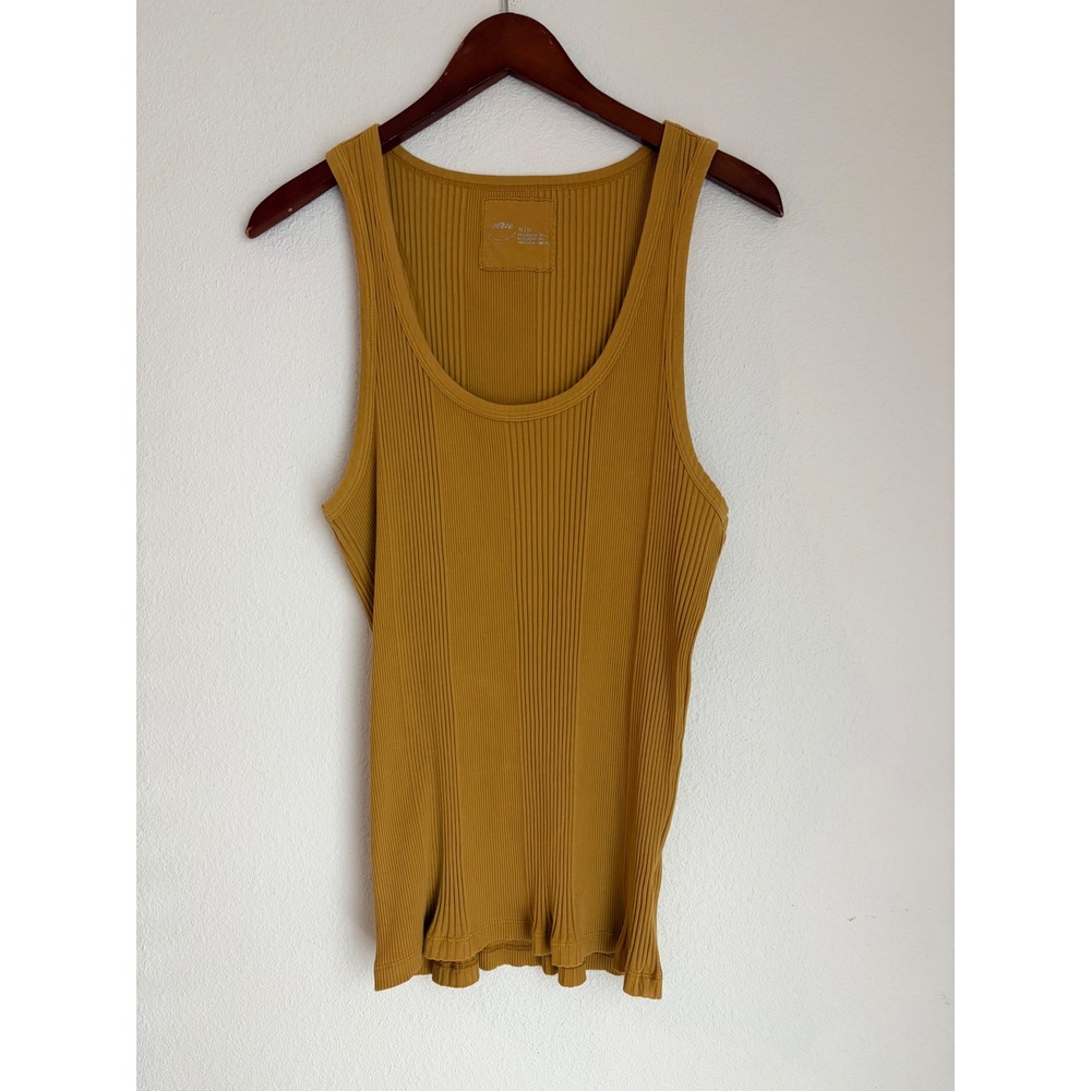 Aerie‎ Ribbed Scoop Neck Racerback Tank Top Mustard Yellow XL